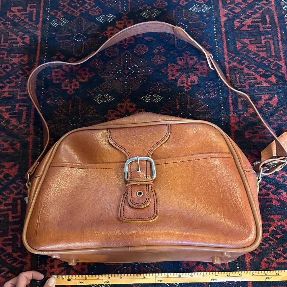 Vintage Tan Leather weekender Bag